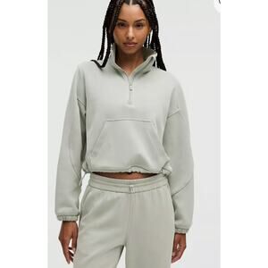 Lululemon Brushed Softstreme Cropped Half Zip Pullover Athletic Sweatshirt Sz 4